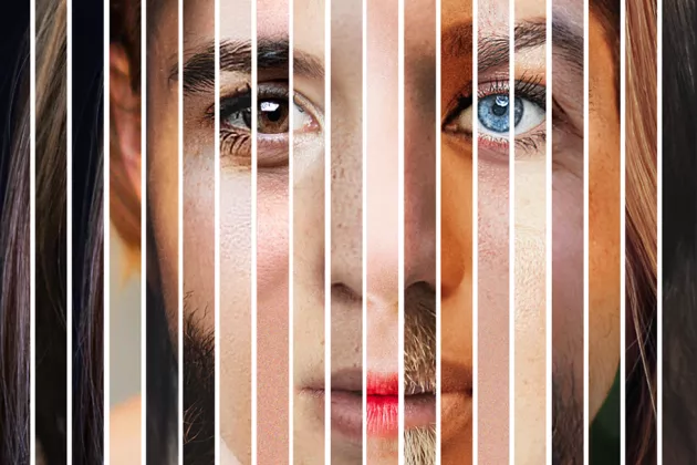 Human faces in lines