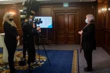 Filming the backstage of the conference together with Svitlana Holikova