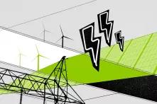 ілюстрація в сіро-зелених тонах, відновлювана енергетика