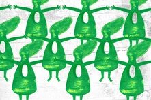 Illustration of woman holding hands 