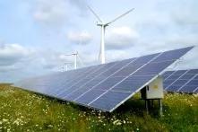 The Westmill solar and wind farm near Watchfield, Oxfordshire. 