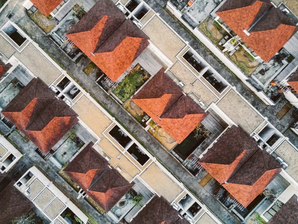 Houses and roads from above