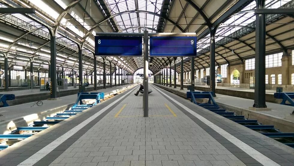 Empty train station in Wiesbaden