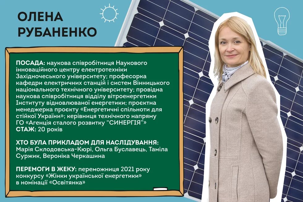 Олена Рубаненко - переможниця 2021 року конкурсу "Жінки української енергетики" в номінації "Освітянка"