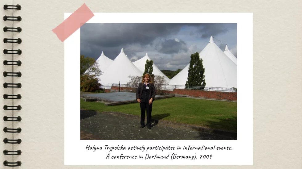 Halyna Trypolska actively participates in international events. A conference in Dortmund (Germany), 2009